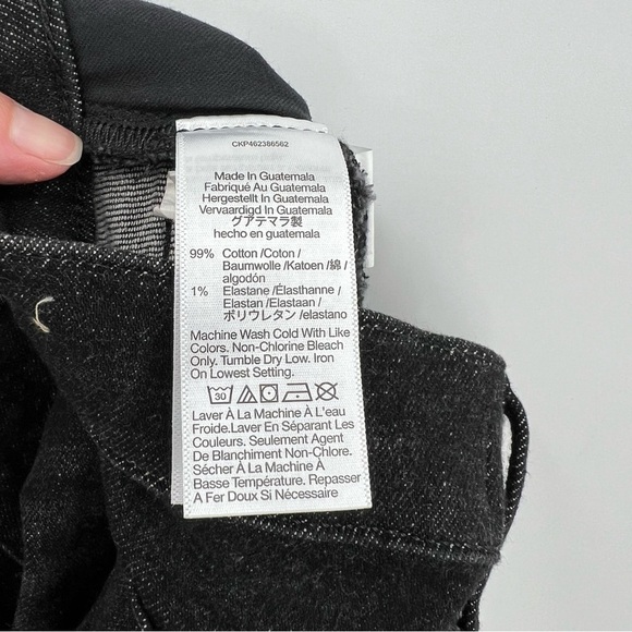 Madewell The Momjean Denim High Rise Stretch Ankle Black Hillshore Wash Size 25 - Picture 8 of 14